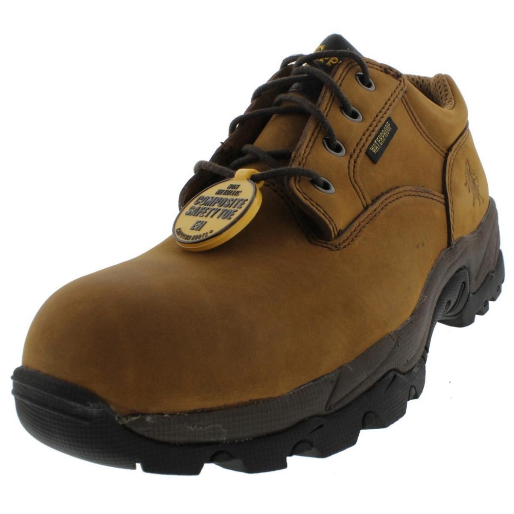 Chippewa Tan Leather Work Shoes 8 Extra Wide E+,WW